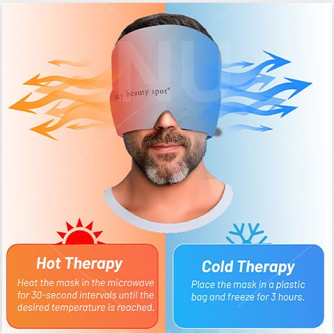 Gel Ice Mask for Migraine Relief and Physiotherapy Care