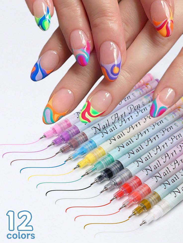 3D Nail Art Doodle Pen Set - 12 Colors