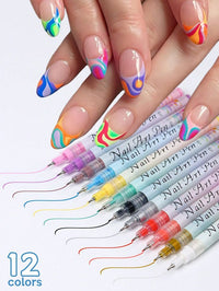 3D Nail Art Doodle Pen Set - 12 Colors